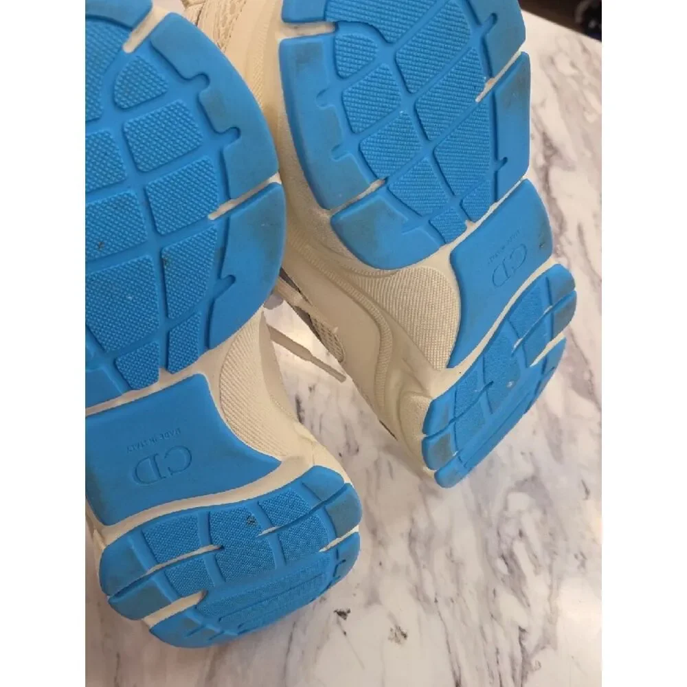 Dior Beige and Light Gray Athletic Sneakers